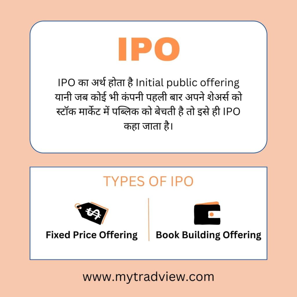IPO का अर्थ और प्रकार। IPO meaning, Definition and types in hindi